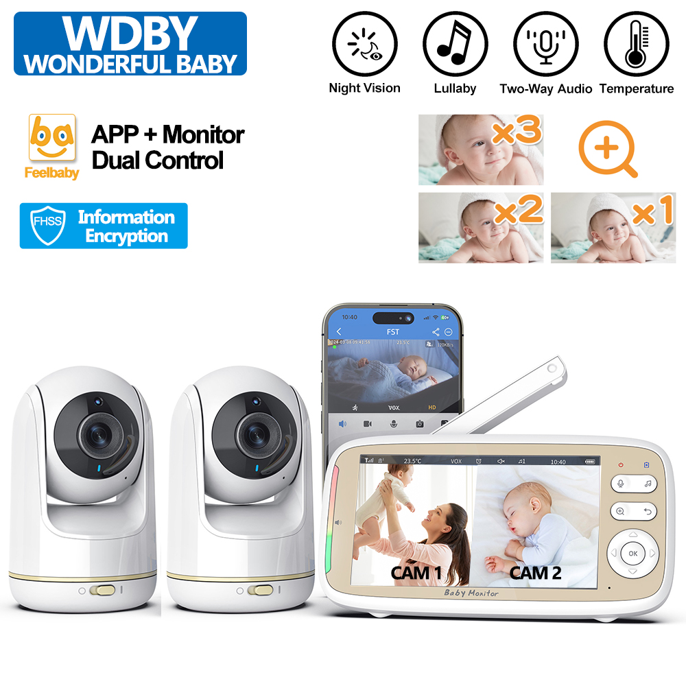 Home Cinema Wireless - VB803 PRO 베이비 모니터, 2pcs 줌