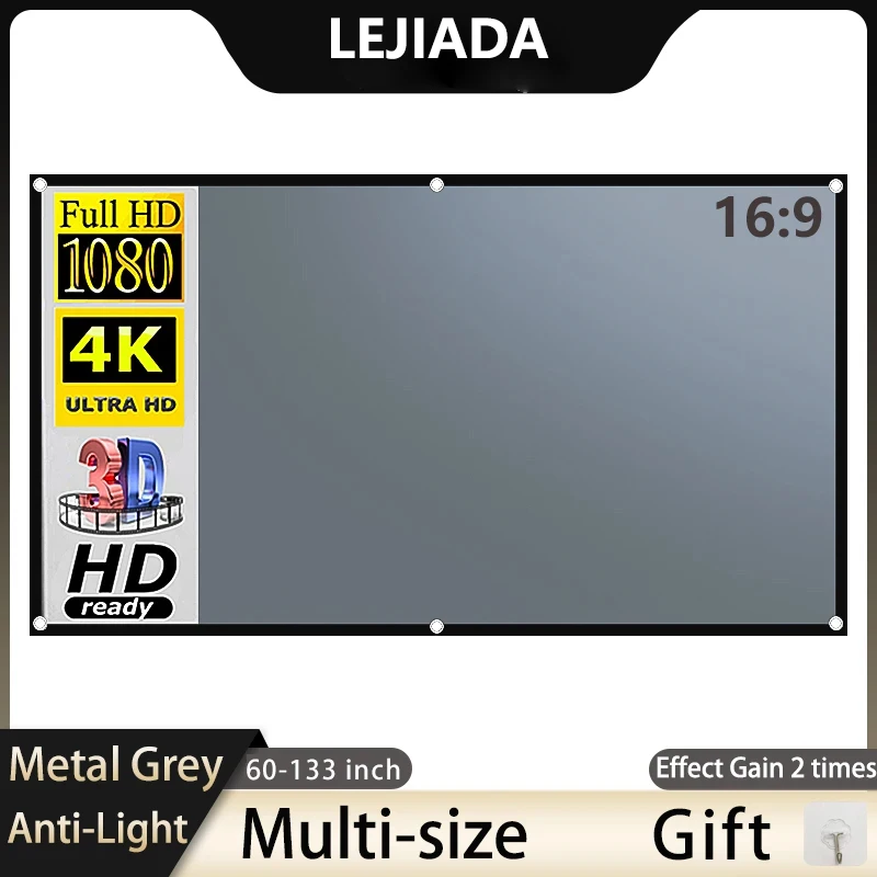 Home Cinema Screen - LEJIADA 프로젝터 스크린 60-133 인치 금속