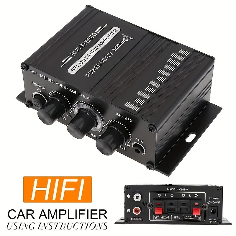Home Cinema System - AK-270 400W 미니 파워 앰프 12V/24V