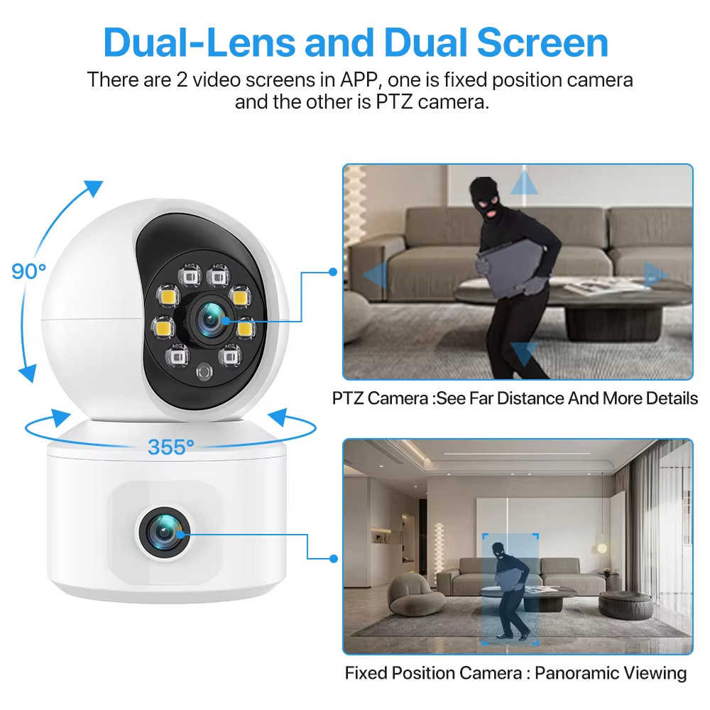 6MP ICSEE WiFi IP 카메라 듀얼 렌즈 듀얼 - Home Cinema Screen 리뷰 및 가격
