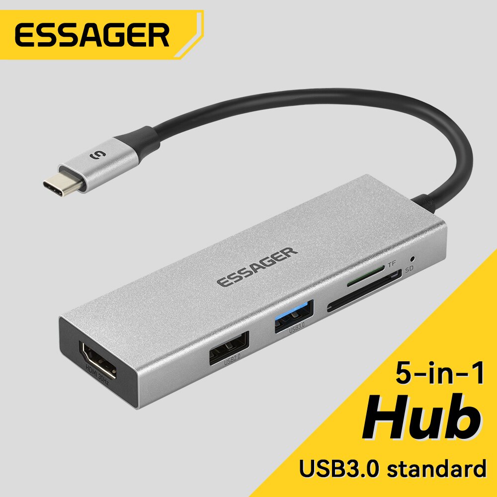 Essager 5 in 1 USB C 허브 HDMI-4 - Home Cinema Usb 리뷰 및 가격