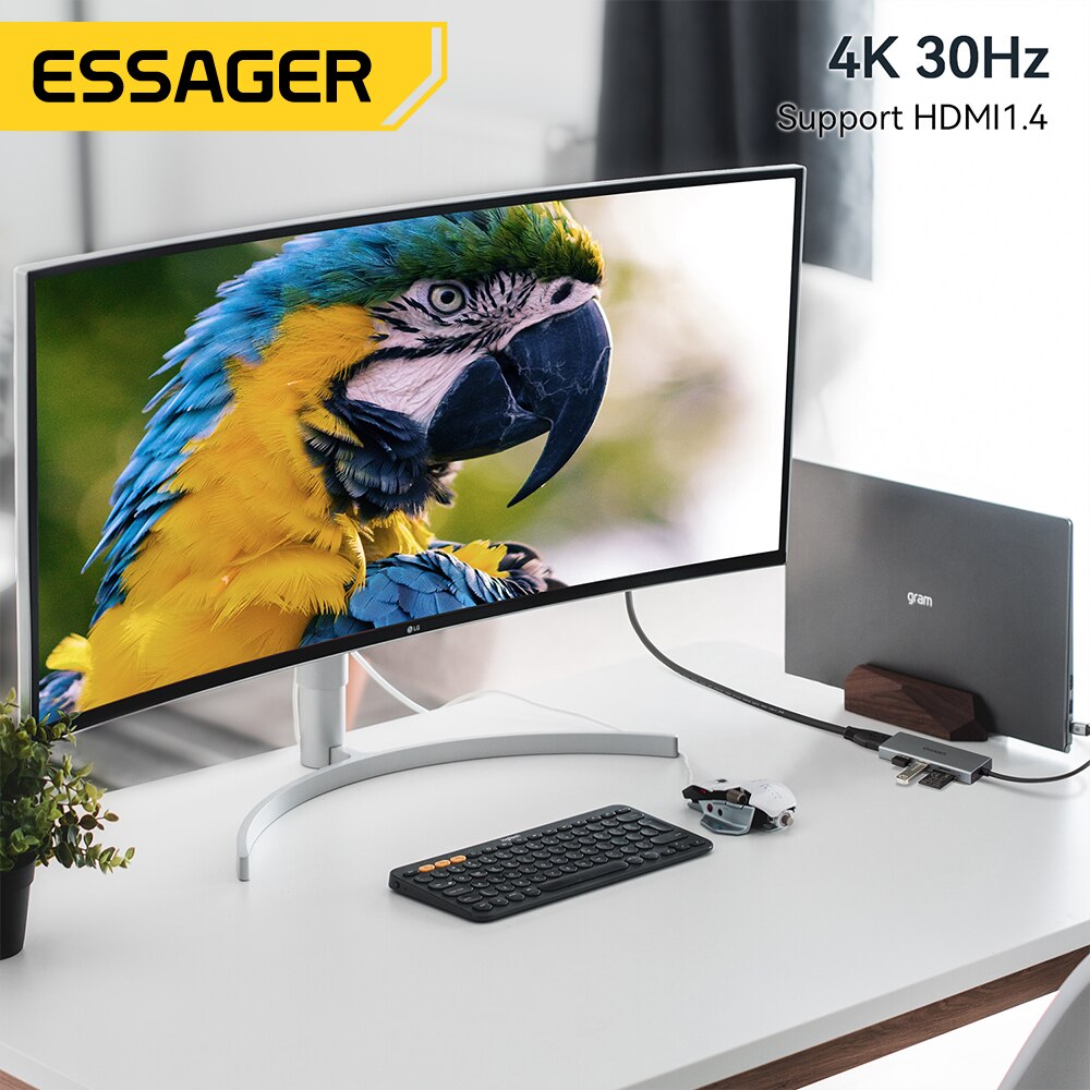 Essager 5 in 1 USB C 허브 HDMI-4 - Home Cinema Usb 리뷰 및 가격