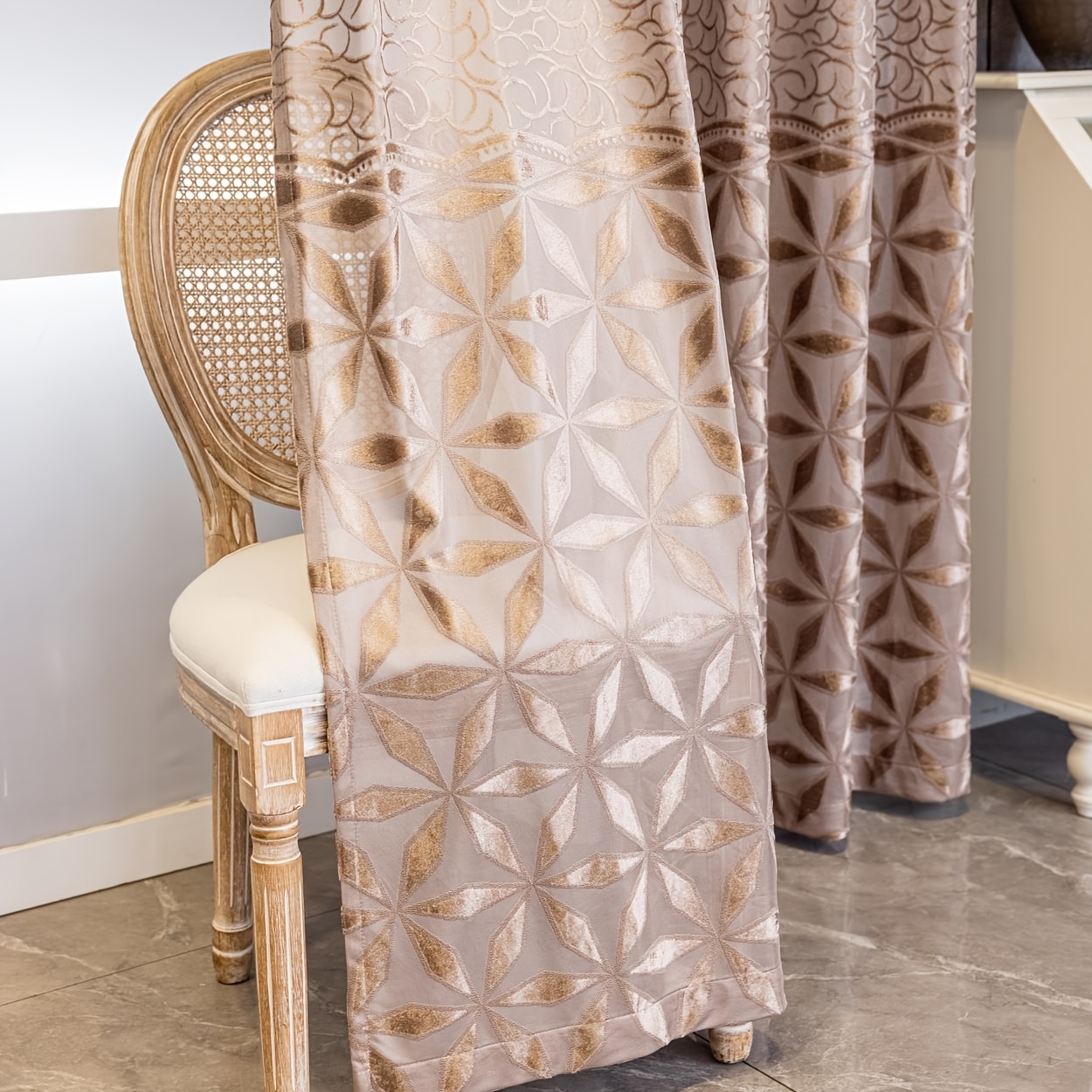 1PC 고급 유럽풍 기하학적 별 패턴 암막 커튼, 두꺼 - Blackout Curtain Thick 리뷰 및 가격