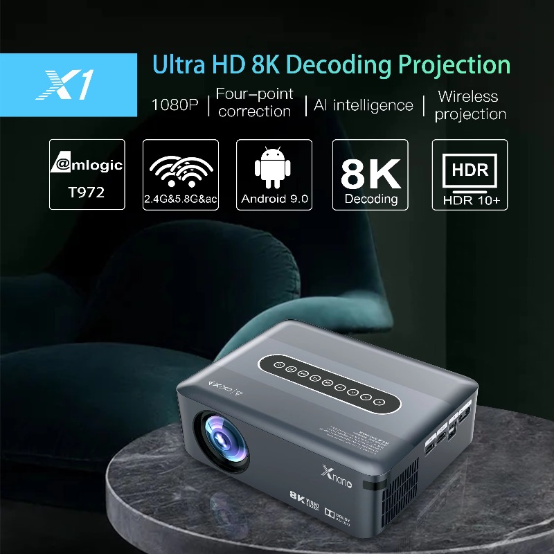 풀 HD 1080P 4K LED 프로젝터 안드로이드 9 - Home Cinema Quad 리뷰 및 가격