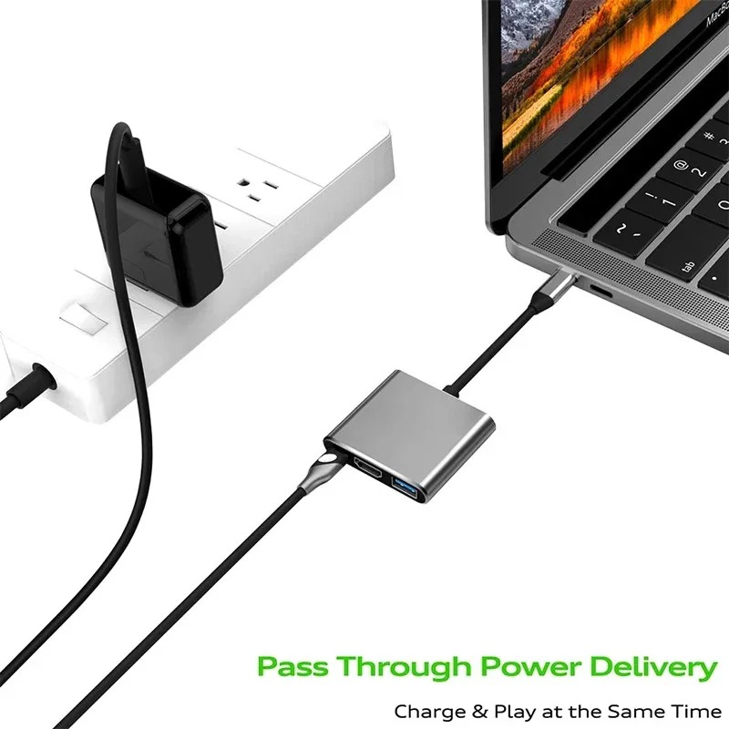 USB C 허브 3in1 유형 C 3.0-HDMI 호환 - Home Cinema Usb 리뷰 및 가격