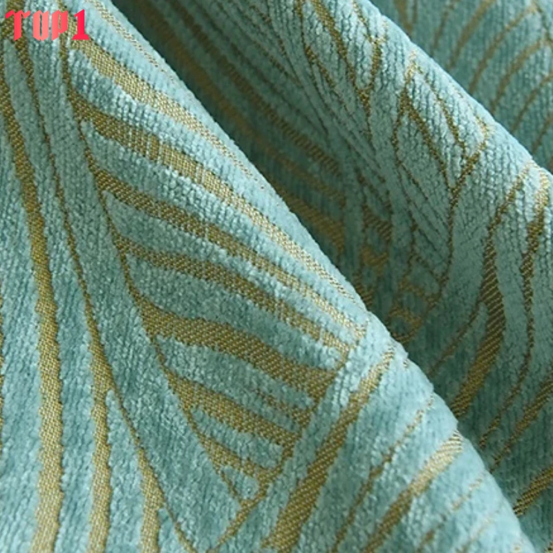 거실 침실을위한 셔닐 고급 커튼 두꺼운 블루 리프 목가 - Blackout Curtain Thick 리뷰 및 가격