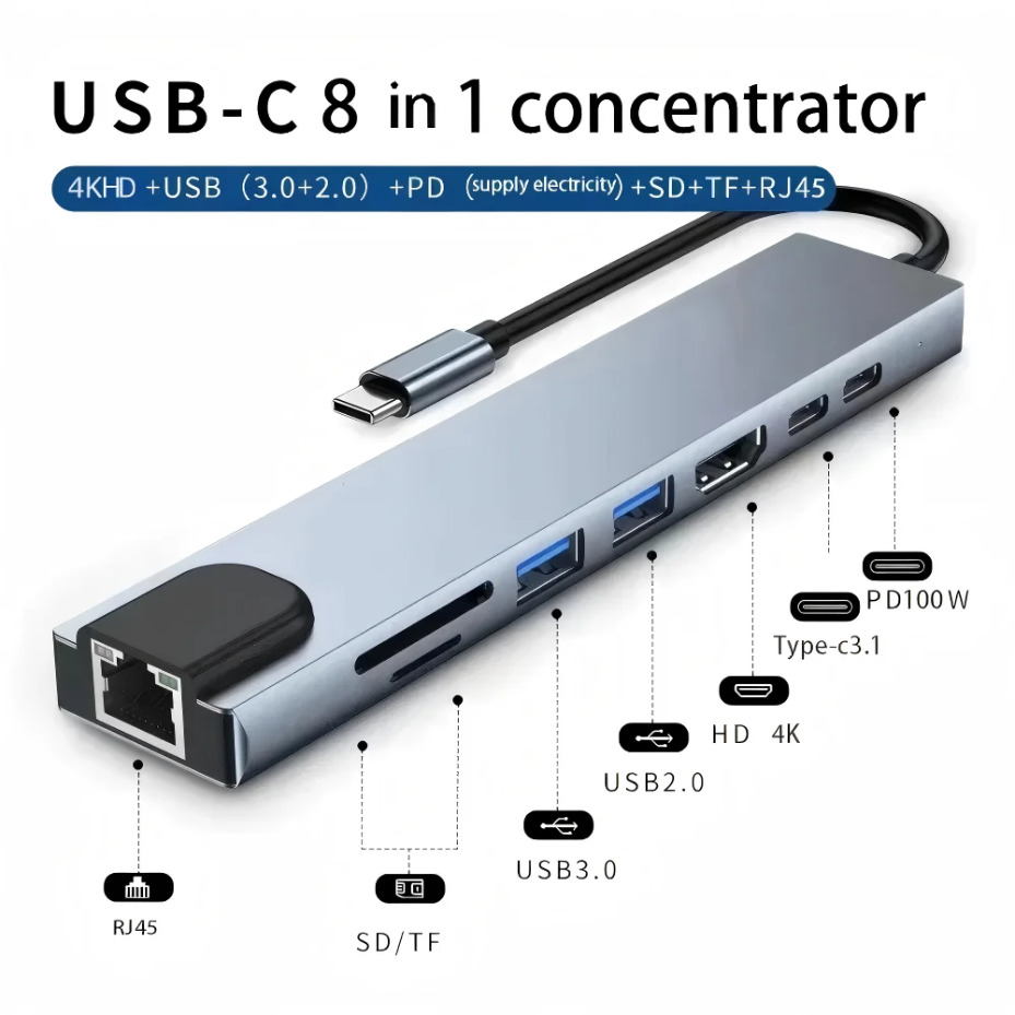 8-in-1 타입-C 도킹 스테이션: 4K HDMI,  - Home Cinema Usb 리뷰 및 가격