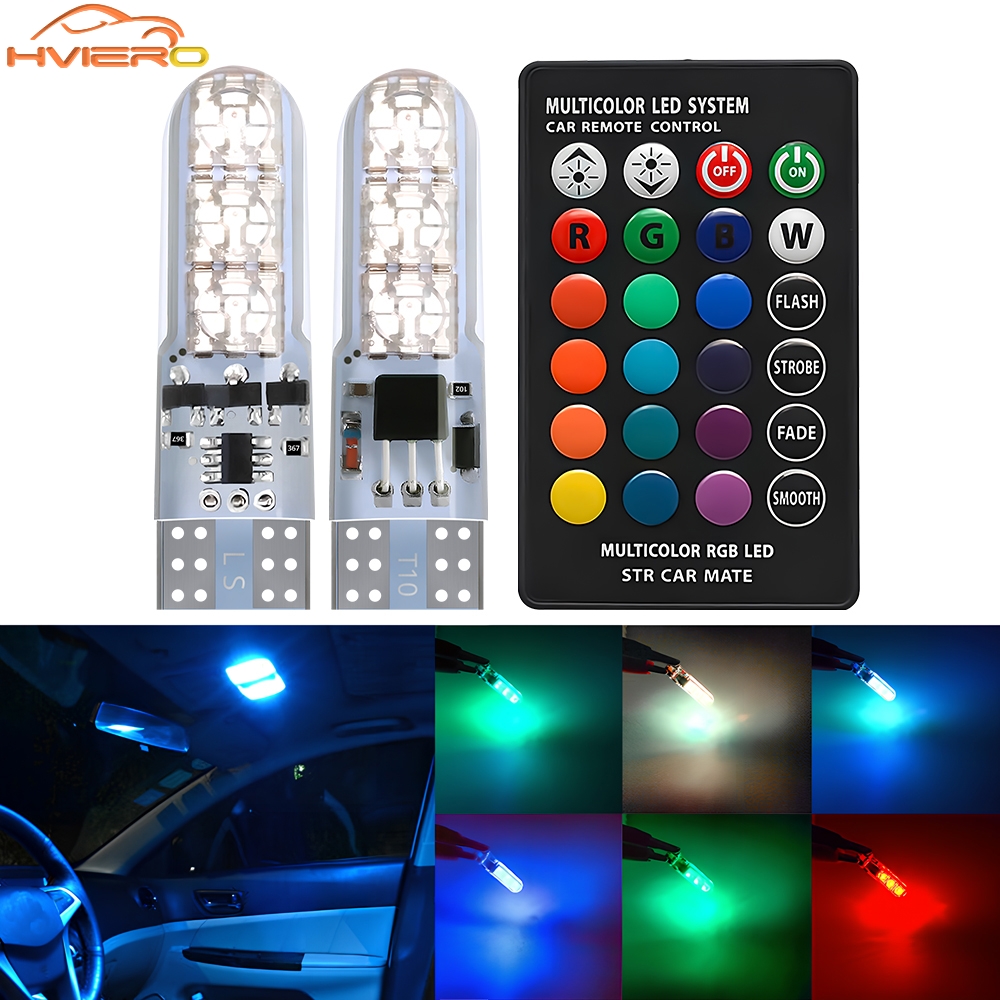 2X RGB 자동차 LED T10 W5W 6SMD 실리 - Universal Remote Control 리뷰 및 가격