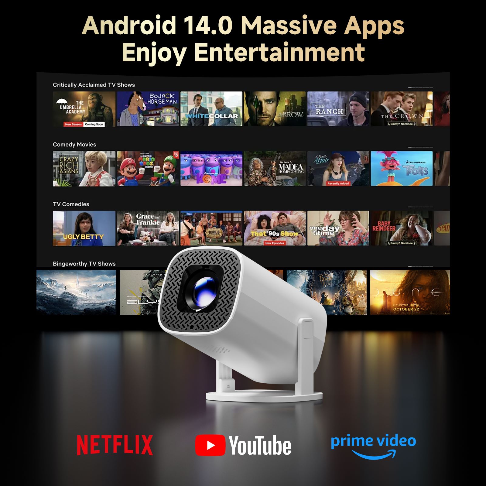 P30 PRO 스마트 미니 프로젝터 안드로이드 14 W - Home Cinema Rack 리뷰 및 가격